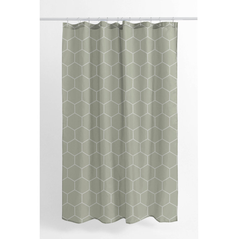 Comb Ultra-Thin Lightweight Shower Curtain, Light Green
