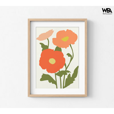 Impression de coquelicot orange, impression de fleur de coquelicot encadrée, art mural Nature, impression de peinture de coquelicot, impression de décoration florale, art mural encadré
