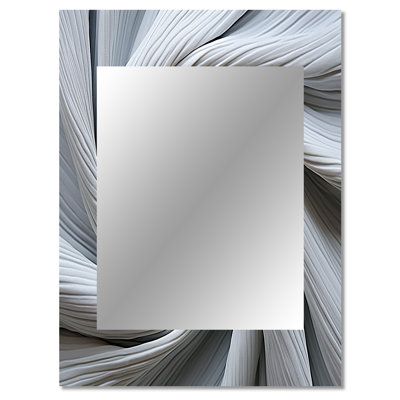 Grey Spiraling fractal sprial I - Abstract Spirals Mirror, Modern Decorative Wall Mirror, Printed Metal Art
