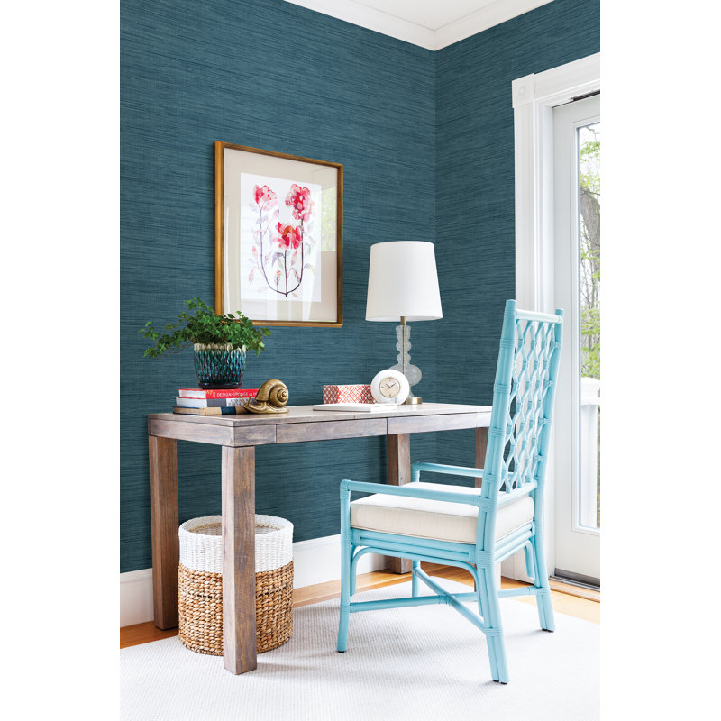 Rouleau de papier peint uni Callem, Bleu herbe marine
