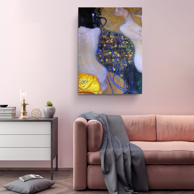 «Goldfish Reproduction» par Gustav Klimt, reproduction sur toile tendue, L 24 po x H 36 po