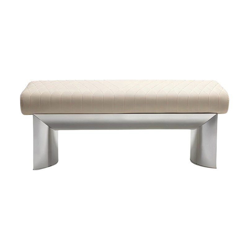 Banc rembourré en cuir léger et luxueux, H 15,74 po x l 51,18 po x P 16,53 po