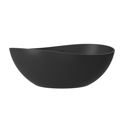 Loop 63" Solid Surface Stone Freestanding Soaking Bathtub