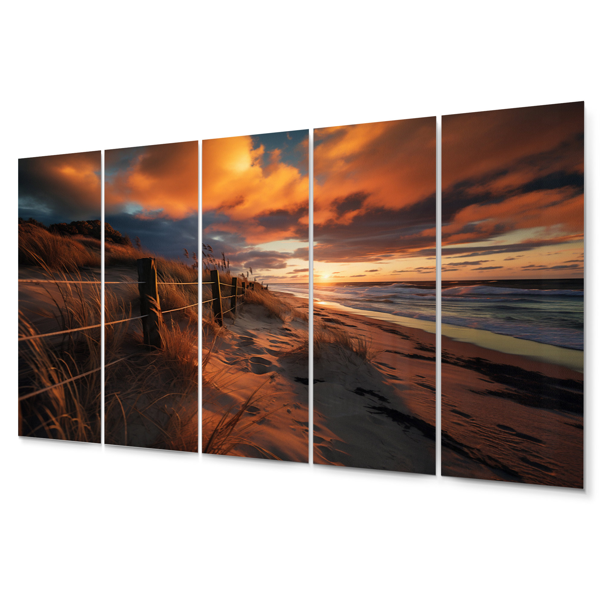 Design Art Golden Sands a Mesmerizing XV - Landscapes Metal Wall Art