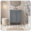 Grand meuble-lavabo moderne à 2 niveaux avec lavabo supérieur-2065008500