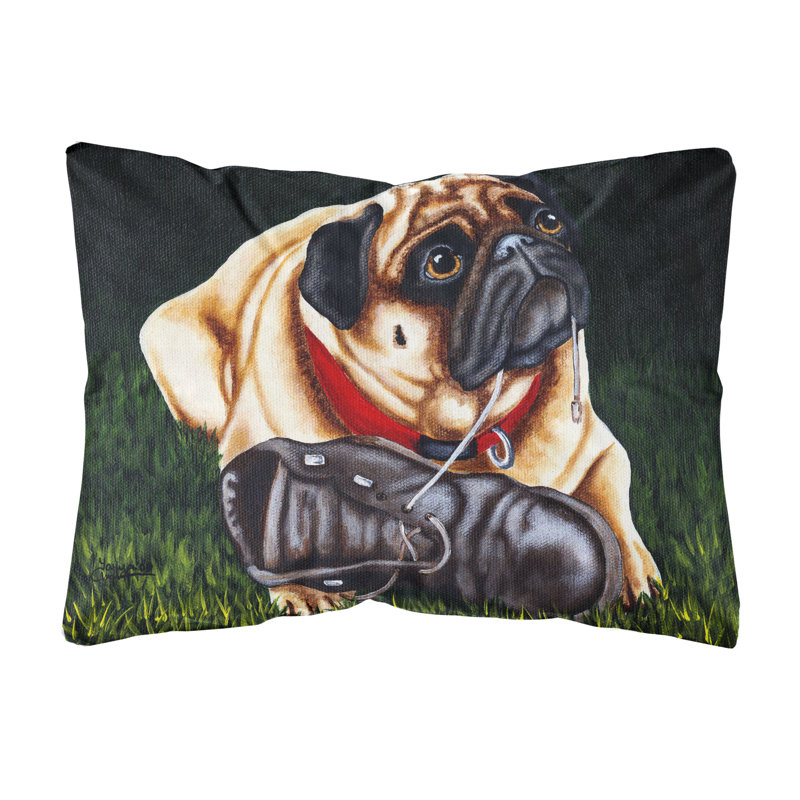  Coussin décoratif intérieur / extérieur en tissu Cluster Buster the Pug