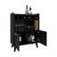 Armoire de bar 40 po avec six bouteilles, deux armoires à deux portes, quatre tablettes, foncée et très spacieuse