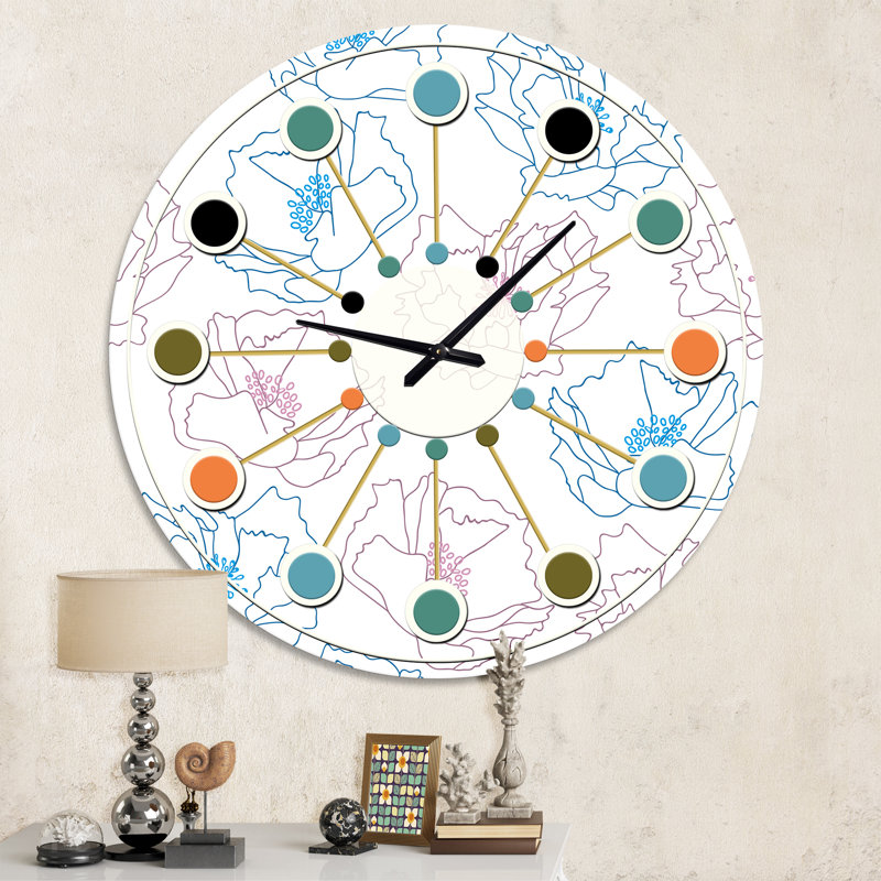 Horloge murale rétro Mid-Century, Moyenne
