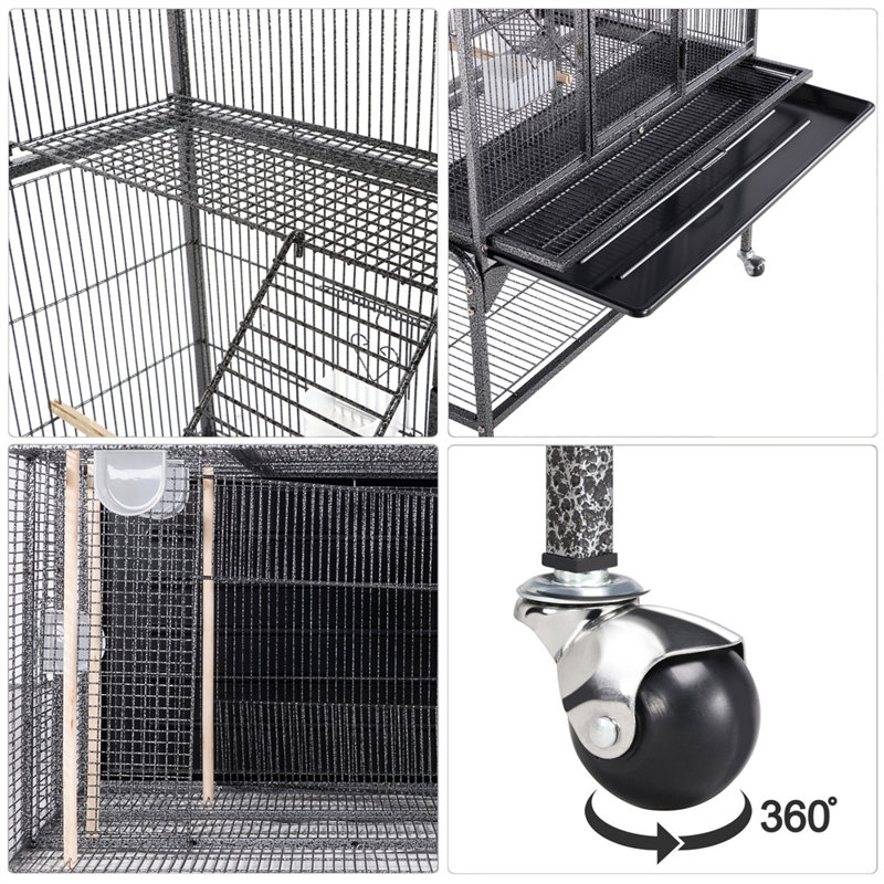 175.5cm Flat Top Floor Bird Cage with Wheels