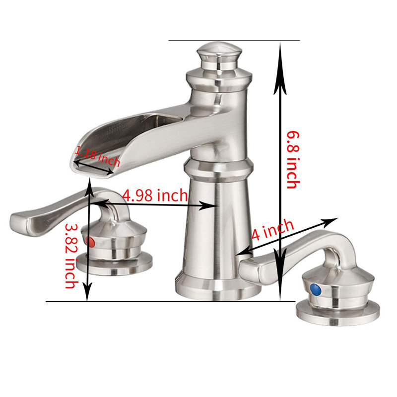 Widespread Single-handle Bathroom Faucet with Drain Assembly, Brushed Nickel