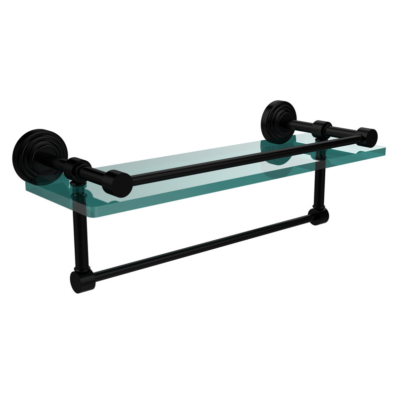 Beresford Bracket Shelf with Towel Bar, Matte Black, 5" H x 22" W x 5" D