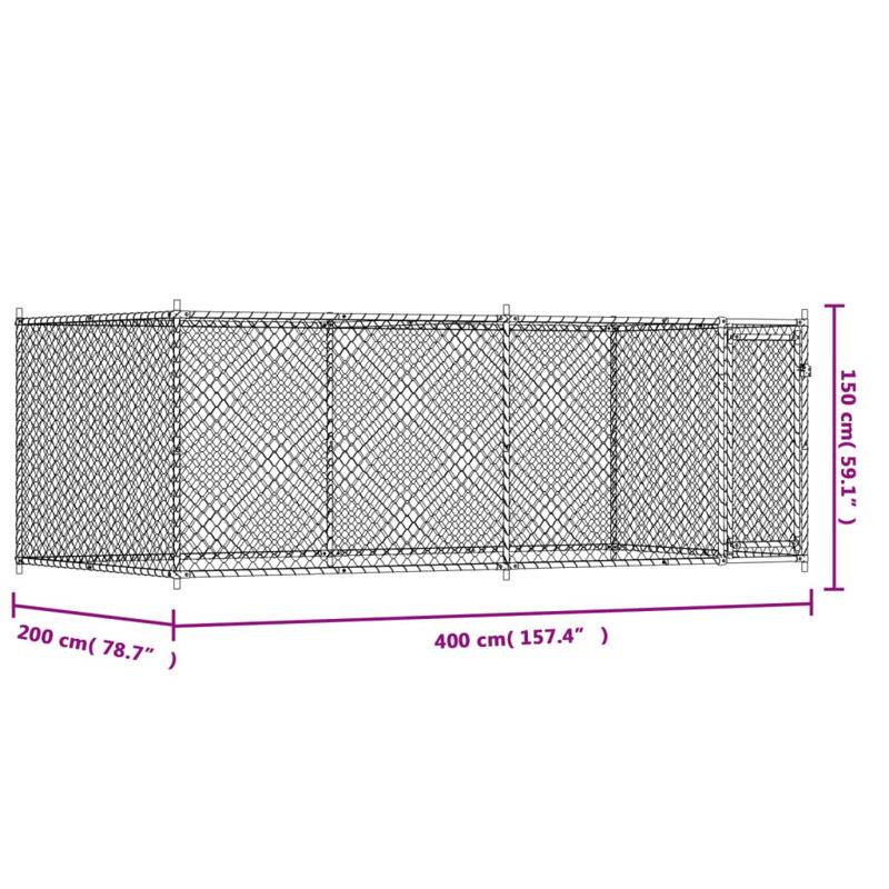 Grande cage pour chien en acier galvanisé gris Vidaxl