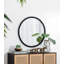 32 "miroir circulaire avec cadre perlé en métal, miroir mural pour le hall d'entrée de la chambre à coucher du salon