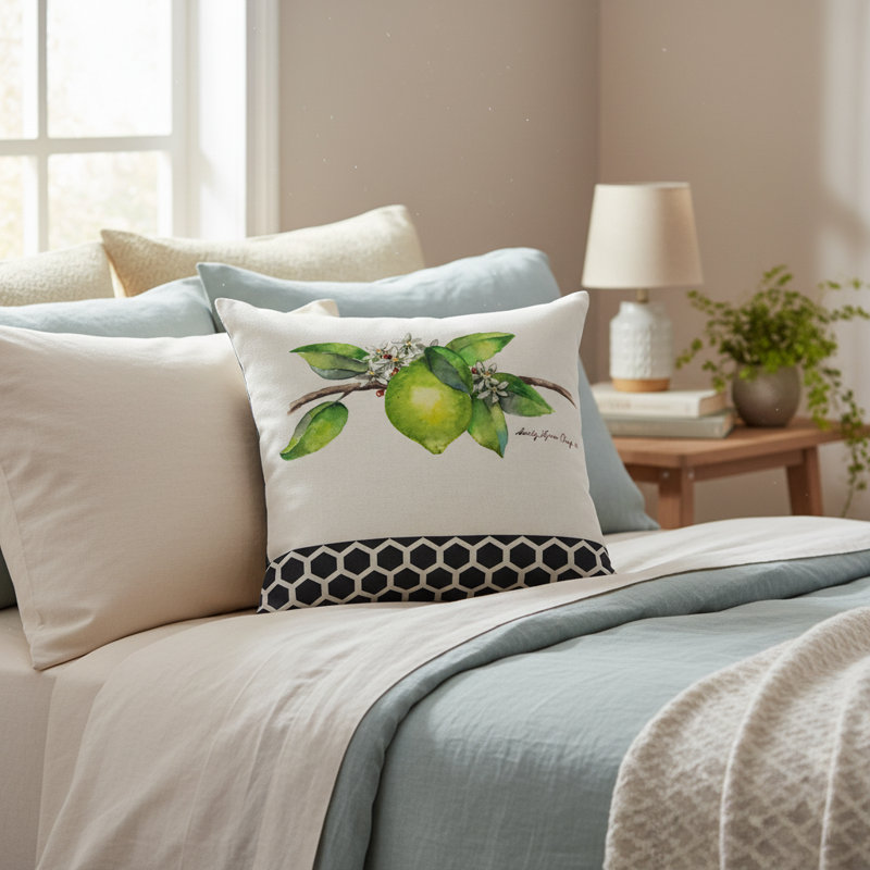 Coussin décoratif à motif de fruits Grove 12 po x 12 po