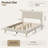 Corduroy Upholstered Platform Bed with Channel-Tufted Headboard, Modern Queen Bed Frame with Soft Padded Edges and Ambient LED-755949447-755949442