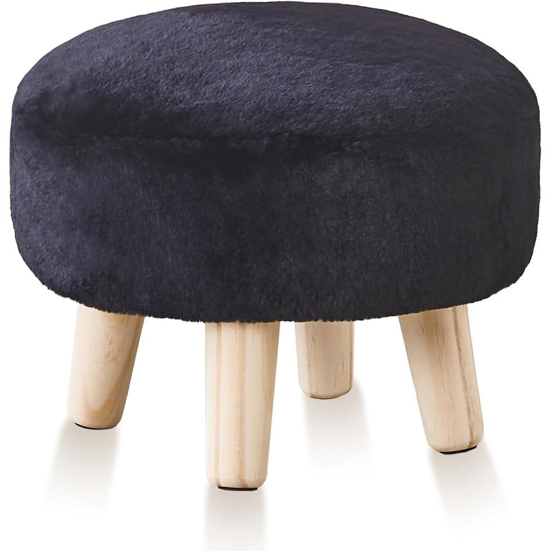 Wood Accent Stool, Black