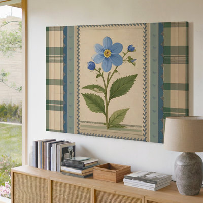 Wall Art Vintage Blue Flower Botanical Country Cottage Art Where Country Charm Canvas Ready To Hang Gallery Wrapped Home Decor Modern Design
