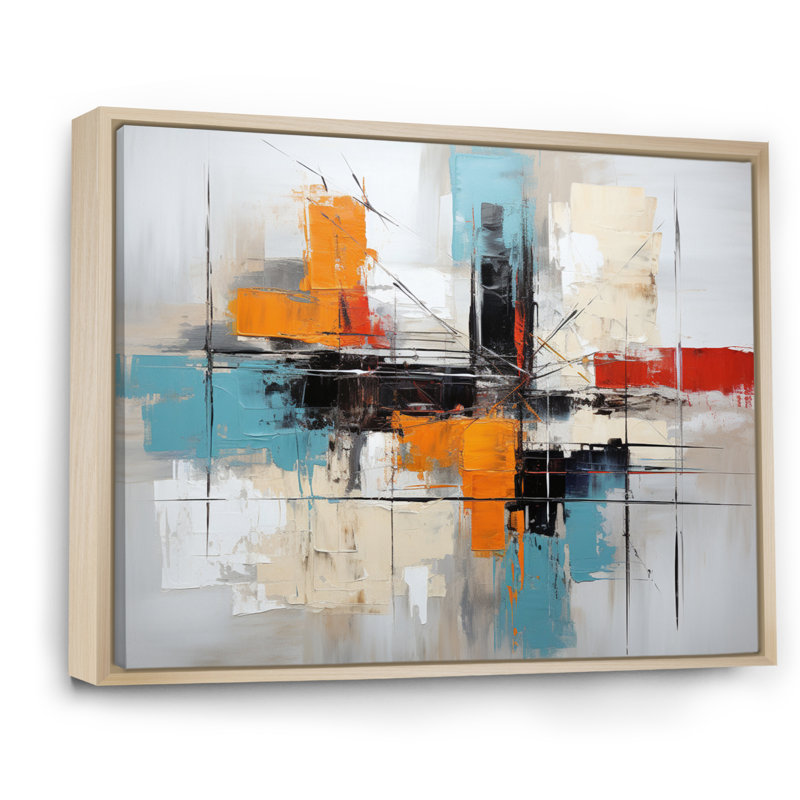 Art asiatique, expression abstraite I - impression, H 24 po x l 32 po x P 1 po, Cadre naturel flottant