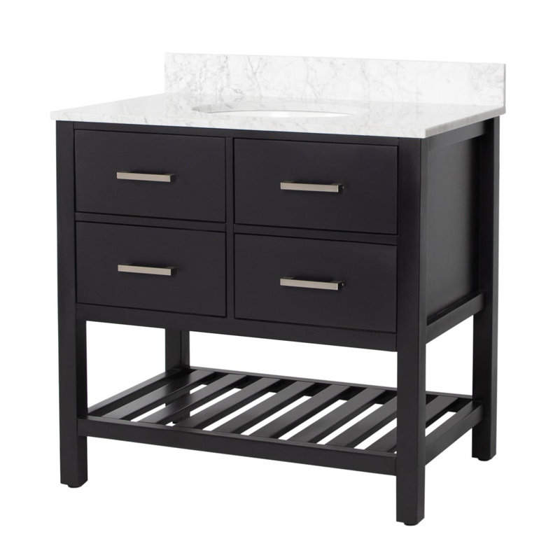Ensemble de meuble-lavabo simple 36 po, Noir