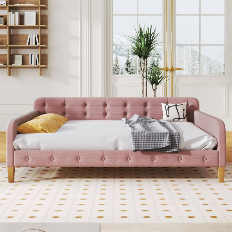 Full Size Upholstered Daybed With 4 Support Legs, Combining Modern Design And Versatile Comfort For Any Room