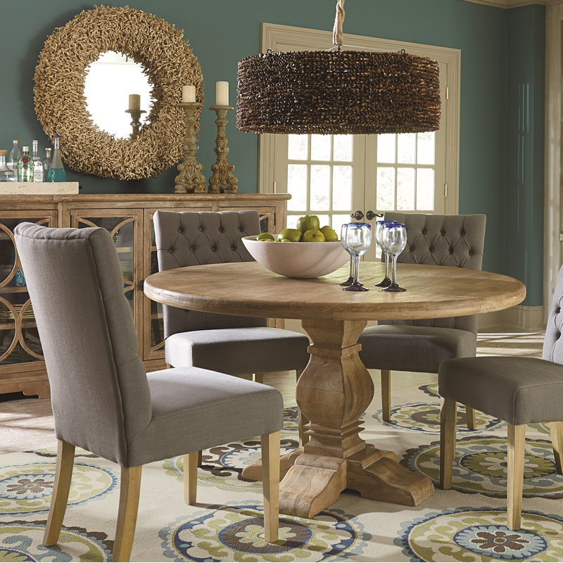 Lyons Round Solid Wood Dining Table, 30" H x 54" W x 54" D, Brown