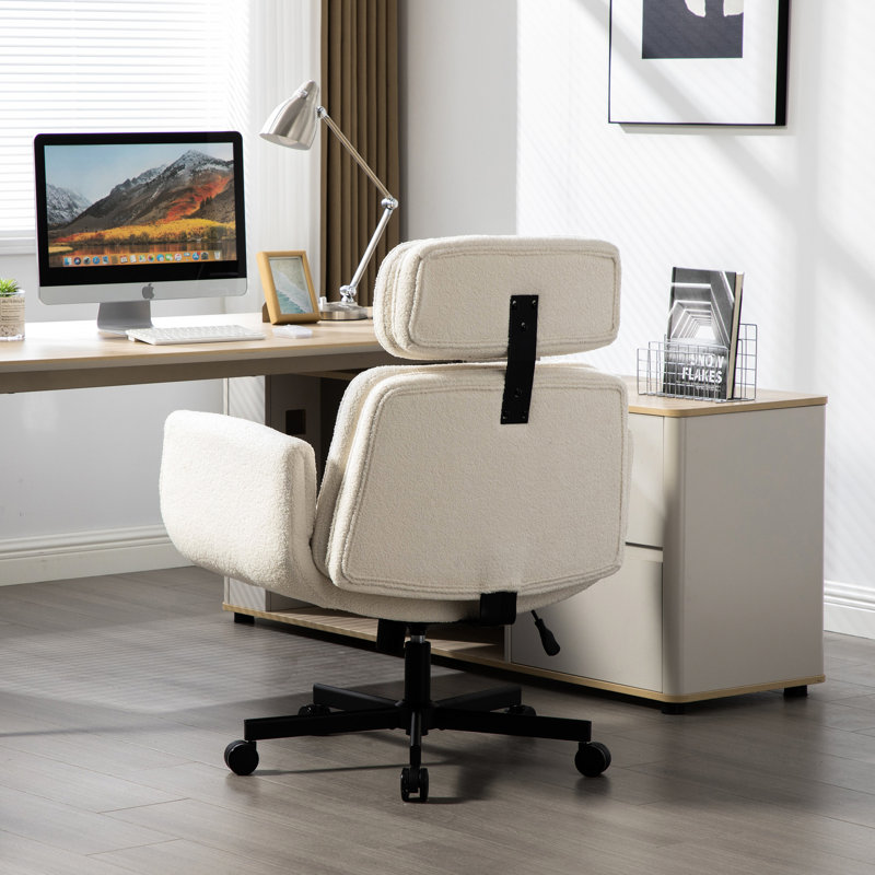 Fauteuil en croix avec 6 vitesses réglables, roues et salon pour le bureau à domicile Salle de conférence confortable avec motif de pivotement en milieu de travail et roues