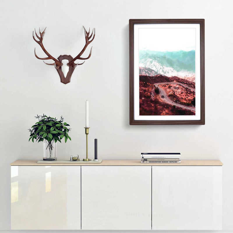 Driving Through Georgia in Abstract - Picture Frame Graphic Art Print, Walnut Framed, 36cm H x 27cm W x 2cm D