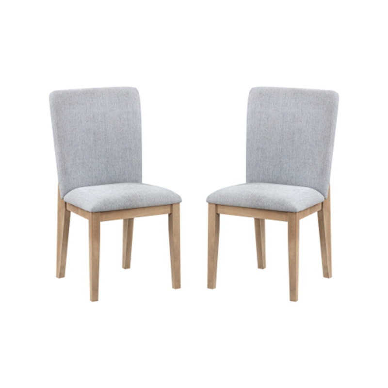 Ensemble 2 pièces Caspian: chaises de salle à manger en lin gris et chêne - largeur de 19 po