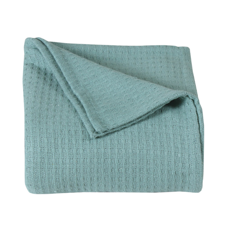 Couverture 100% coton Ariza Sleep, Bleu sarcelle, Très grand