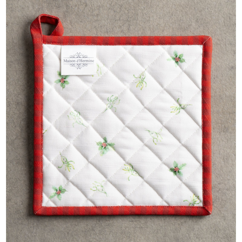 Ensemble de maniques 100 % coton Tradition de Noël Maison d'Hermine - 8 po x 8 po