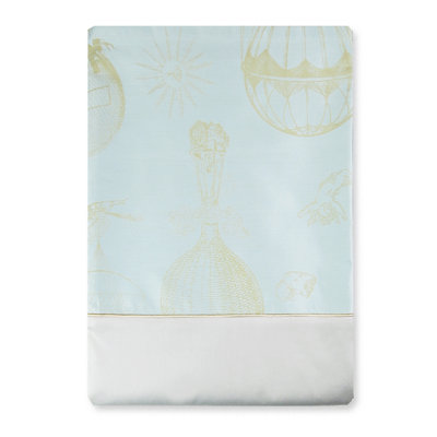 Gwendol Celeste Azur 100% Cotton Flat Sheet