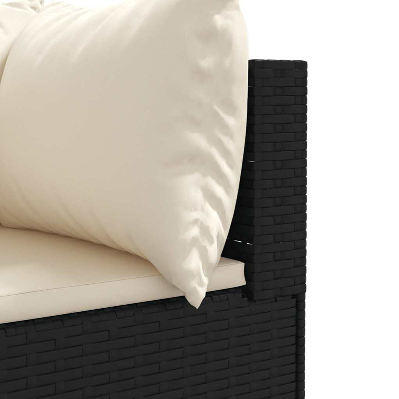  Ensemble de patio noir, blanc crème, Blanc, crème, Noir