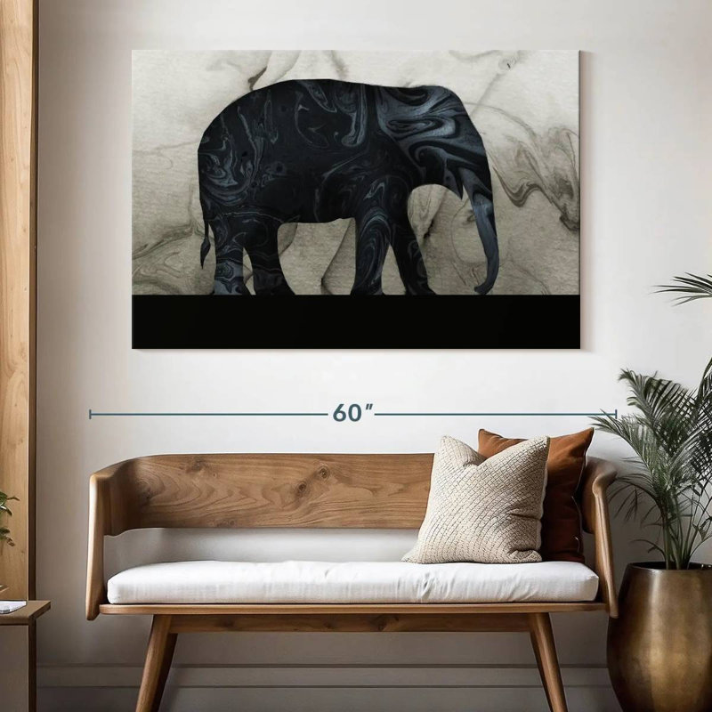 Brampt Abstract Elephant Silhouette, 34" H x 51" W