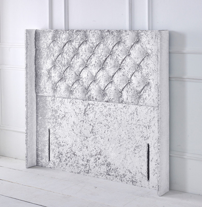 Upholstered Velvet Headboard, Kingsize (5'), White