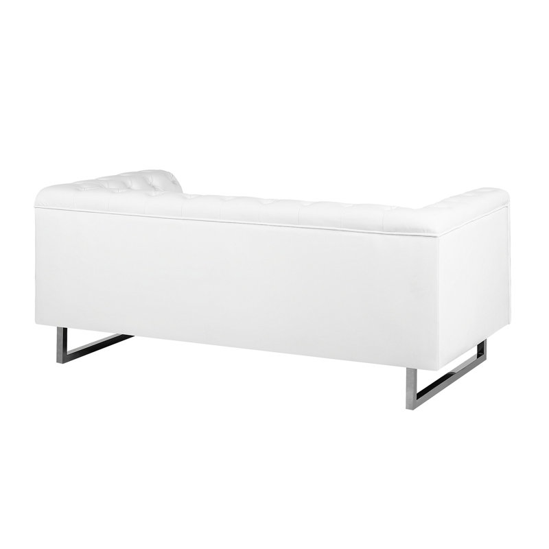 Mellal 2 Seater Faux Leather Sofa, White