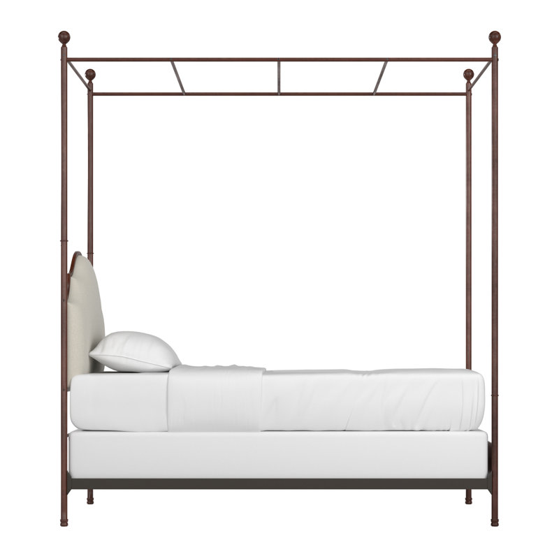 Marinez Upholstered Canopy Bed, Twin