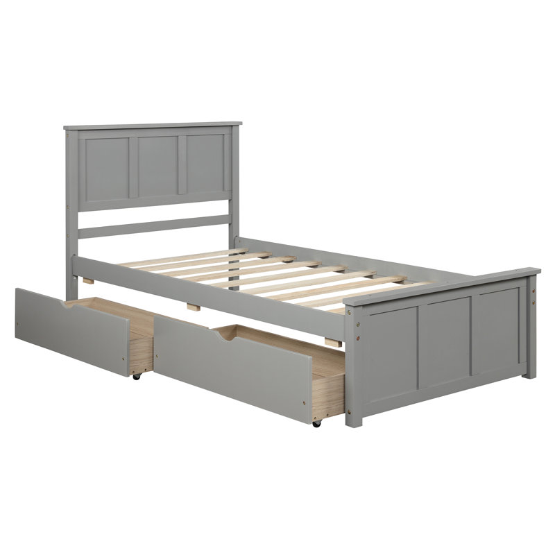 Lit plateforme avec rangement peu encombrant, bois aggloméré en bois de pin, lit simple moderne pour la maison