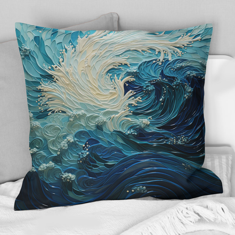 Coussin Glacier Glacial Spiral Pointillism I - Glacier