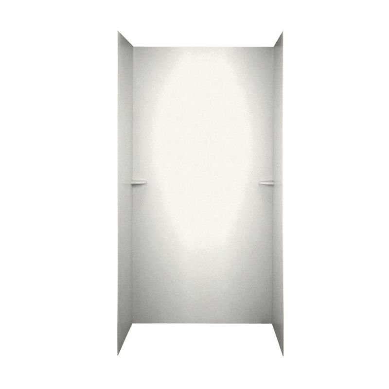48'' W 36'' D 72'' H Glue Up Solid Surface Wall, Tahiti Ivory