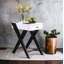 Table d'appoint Fierce blanc et noir avec port USB intégré-125534457