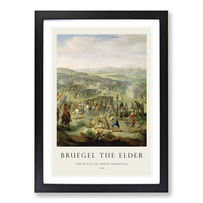Flemish Proverbs by Pieter Bruegel the Elder - 1 Piece Single Picture Frame Wall Art, 36cm H x 27cm W x 2cm D, Black Framed