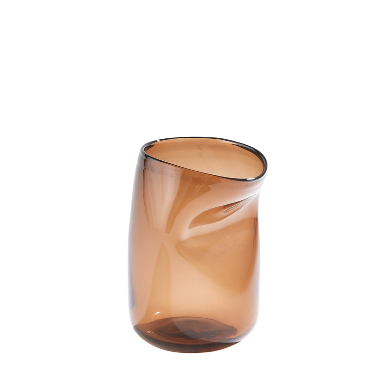 Contour Vase, 9" H x 7" W x 6" D, Tobacco