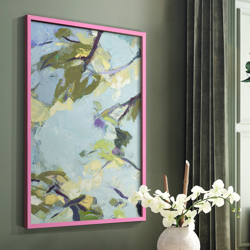 Aqua Sky Framed Print - Solid Wood, Pink, 10" H x 8" W