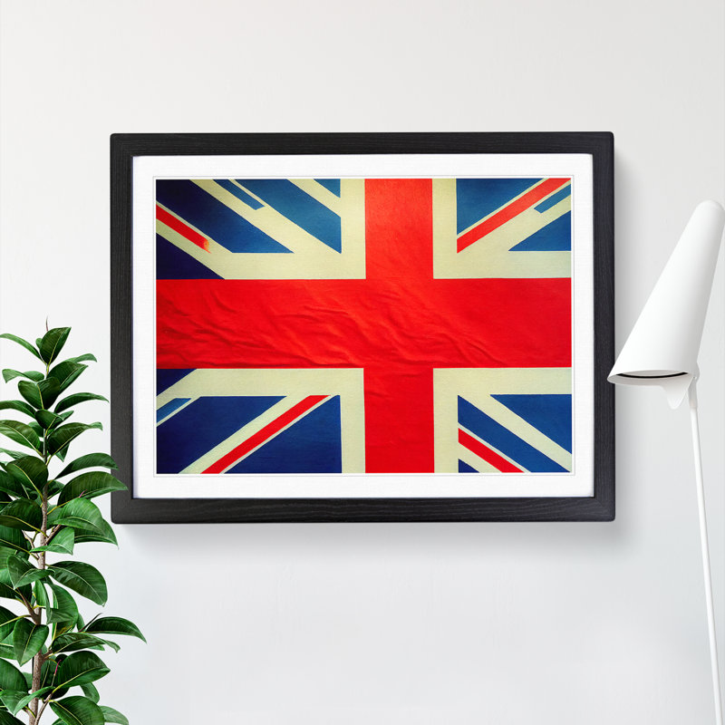 Modern Union Jack Flag Vol.3 - Framed Print, Black Framed, 46cm H x 64cm W x 2cm D