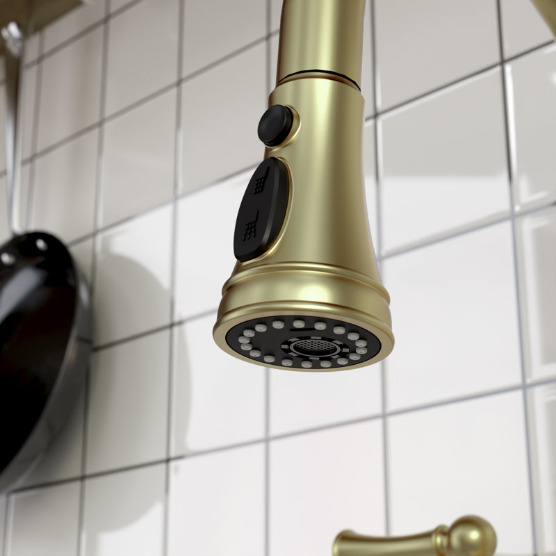Pull Down Kitchen Faucet, Brushed Gold