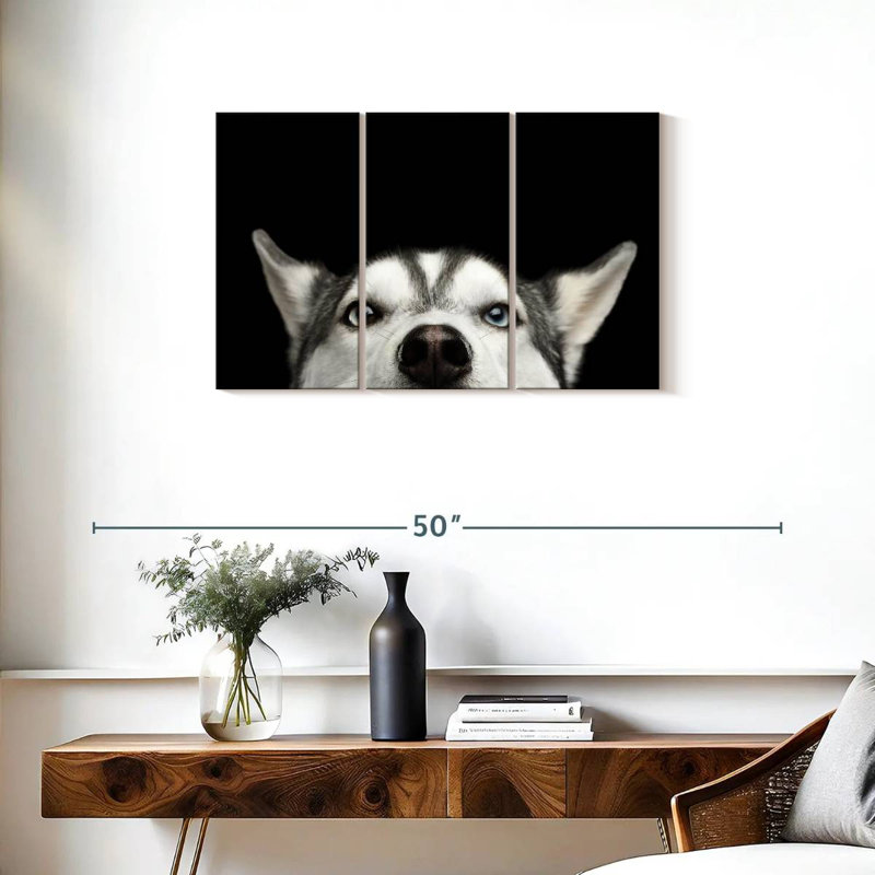 Brampt Peeking Siberian Husky, 20" H x 33" W
