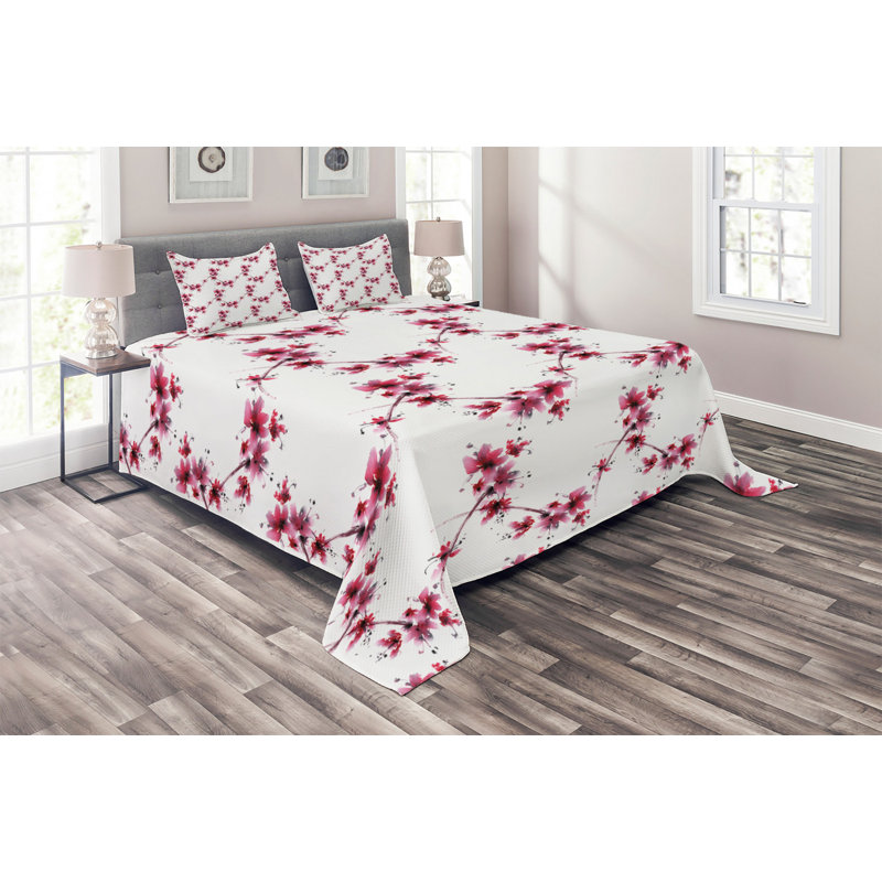Eclectic Polyester Floral Coverlet
