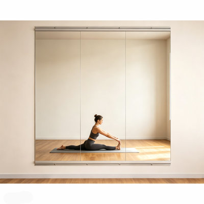 Home Gym Mirror，Large Frameless Tempered Glass Full Body Wall Mounted Mirror For Gym, Yoga, Exercise, Dance Studio，Garage，55" L X 17" W - 3PCS