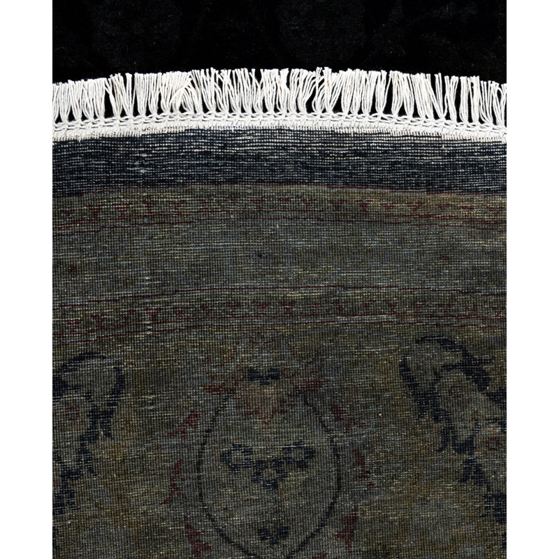 Huckstep One-of-a-Kind 9' 1" X 9' 1" Round Wool Area Rug Black