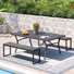 Table de salle à manger rectangulaire et bancs en faux bois